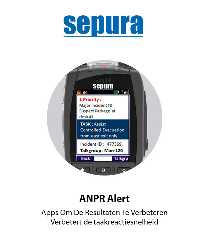 Sepura ANPR Alert app