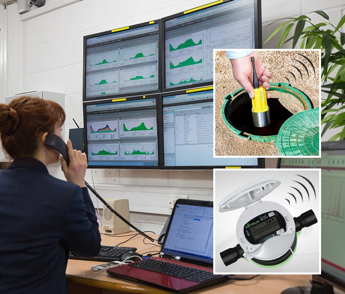 Water monitoring devices connected using Entropia wireless solutions